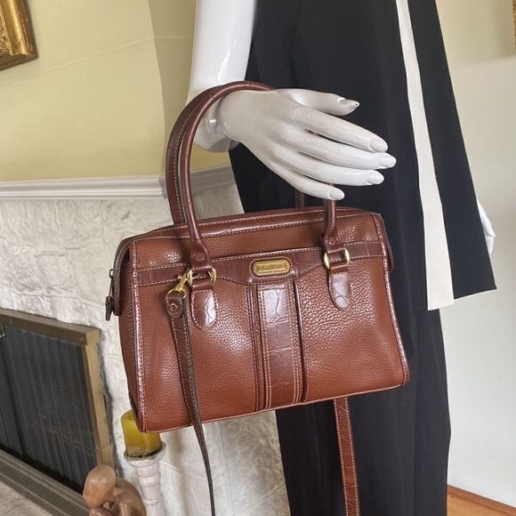 Vintage Carryland USA Brown Leather Satchel Convertible Shoulder Bag - Picture 4 of 12